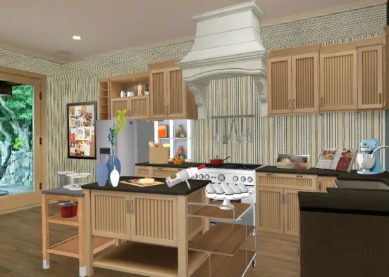 Simple kitchen Design Rendering