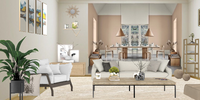 Sunny Side livingroom  Design Rendering