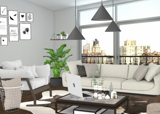 Modern contemporary livingroom  Design Rendering