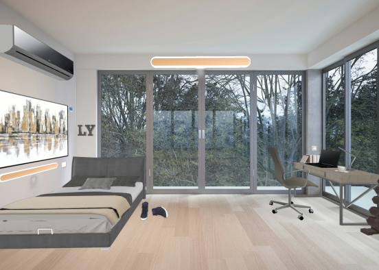 Modern Bedroom today Design Rendering