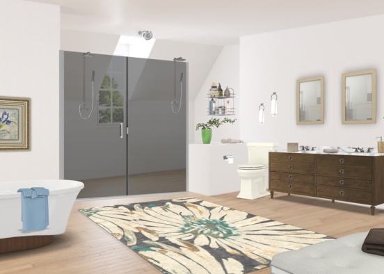 Open concept Bathroom  Design Rendering