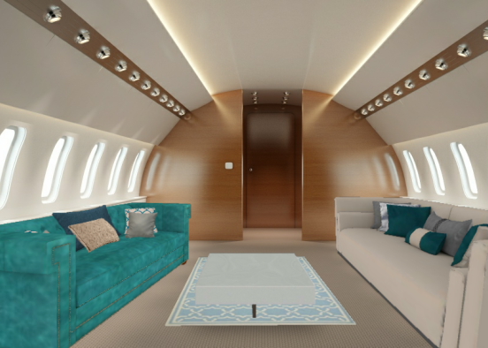 Salon dans avion Design Rendering