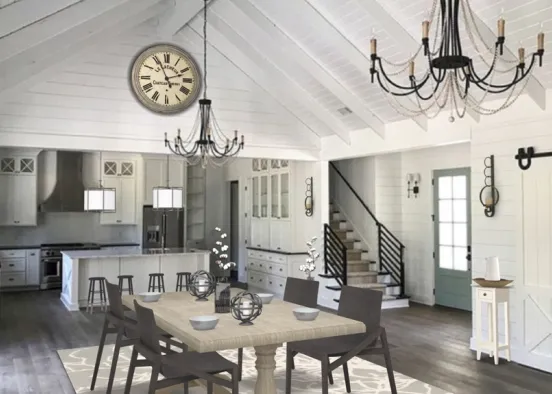 Farmhouse Dining Room Design Rendering