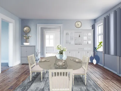 Shades Of Blue Dining Room 