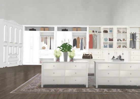 Her Walk-In Closet Design Rendering