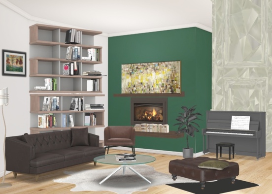 paris apartment living room Design Rendering