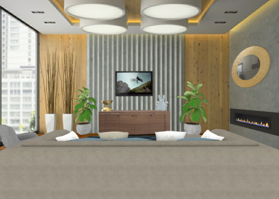 Cozy luxurious rustic lounge Design Rendering