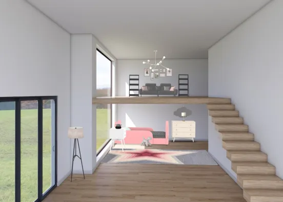 Kids bedroom (pink) Design Rendering