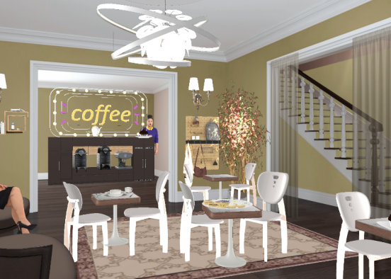 Coffee shop Design Rendering