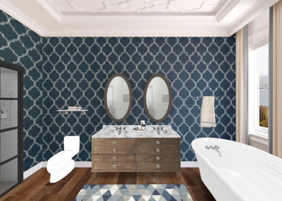 blue bathroom paradise  Design Rendering