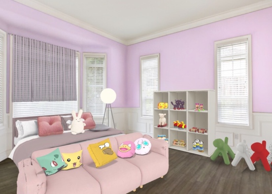 Pink girl playroom\bedroom Design Rendering