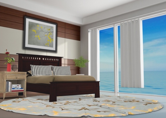 Beautiful Beachside Bedroom Design Rendering