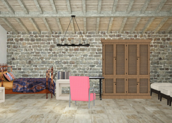 Детская комната для девочки деревянный дом Design Rendering