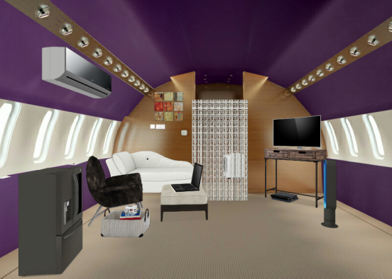 Private aeroplane room Design Rendering