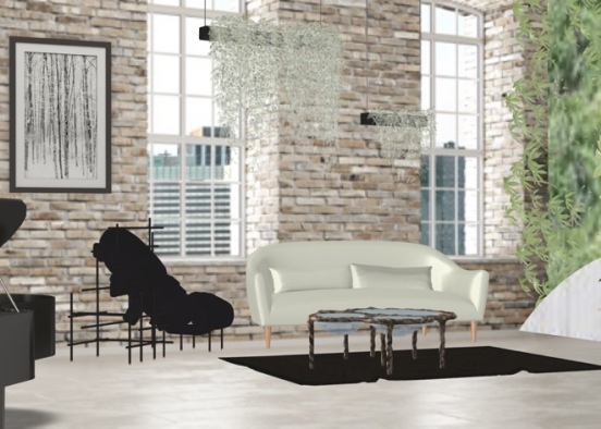 Greenery Living Room Design Rendering