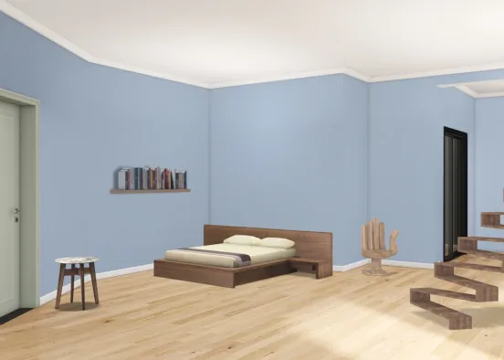 A nice room with a lot of wood for parents Design Rendering