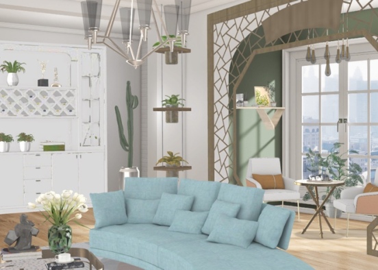summer style livingroom Design Rendering