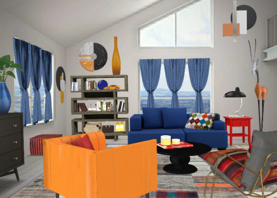 Orange is the new black circles (guest suite with bedroom balcony) Design Rendering