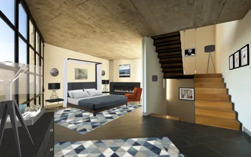 Dormitorio azul