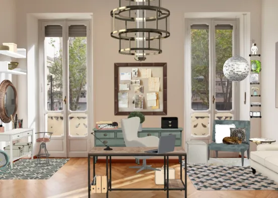 minimalistic cozy office/livingarea  Design Rendering