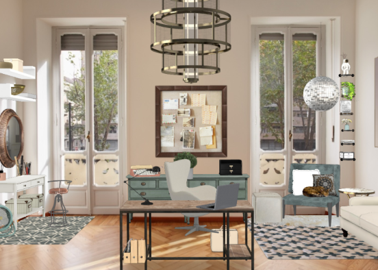 minimalistic cozy office/livingarea  Design Rendering