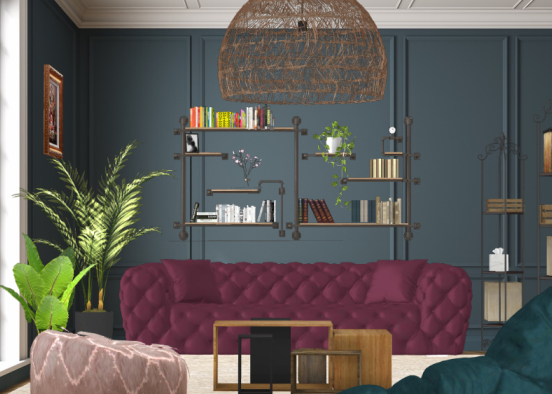 cozy Beautiful Living room Design Rendering
