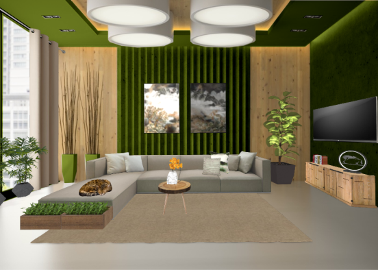 minimalistic living room Design Rendering