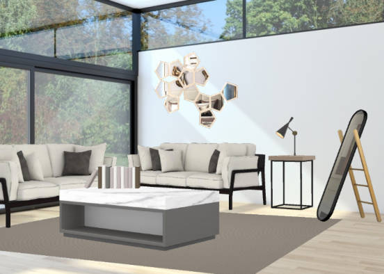 Minimalistic living room  Design Rendering