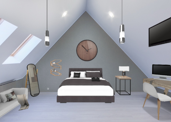 Bohe style bedroom Design Rendering