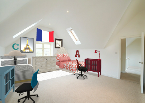 Paris room Design Rendering