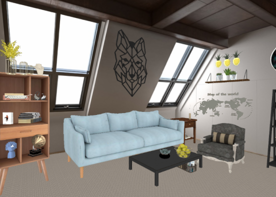 Living Room  Design Rendering