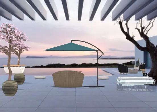 beside the pool  Design Rendering