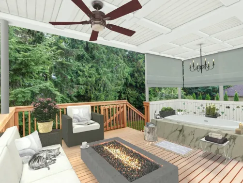 Spa retreat on the back patio