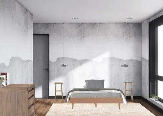 minimal bedroom  Design Rendering