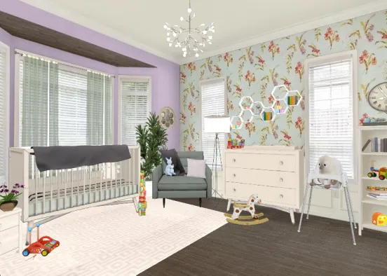 Kids room- baby girl Design Rendering