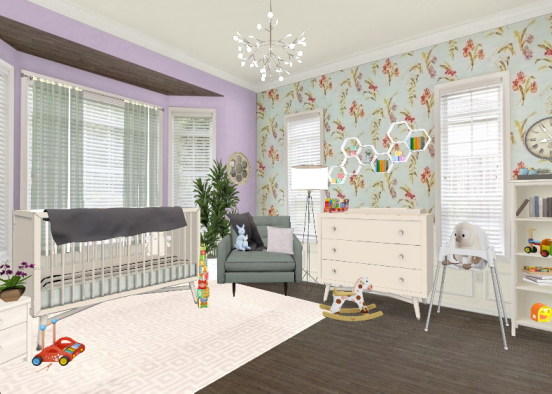 Kids room- baby girl Design Rendering