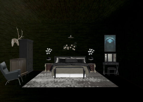 Goth bedroom Design Rendering