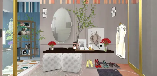 Shower and dress room corner.