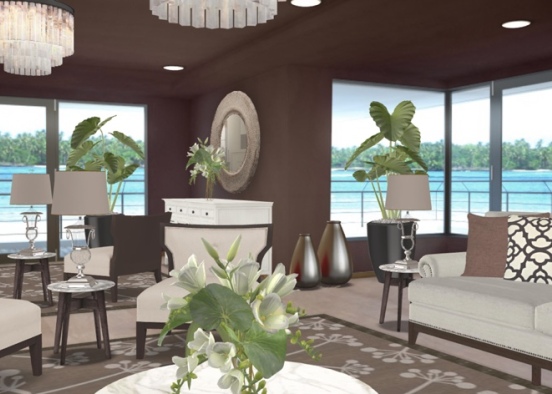 Hotel Lounge Design Rendering