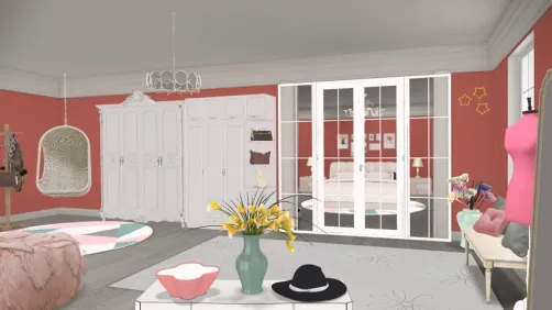pink walk-in closet