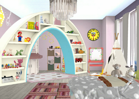 Girly child's room Design Rendering