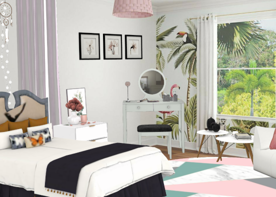 Cute bedroom Design Rendering