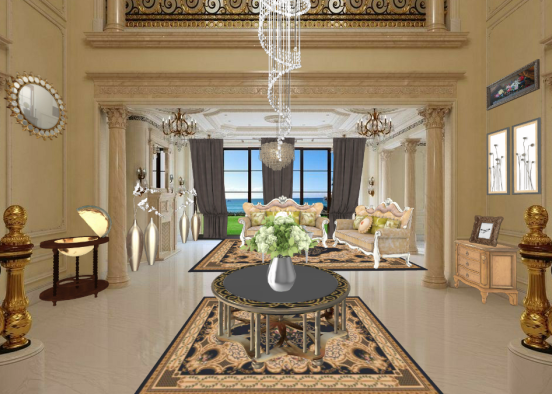 Royal livingroom Design Rendering