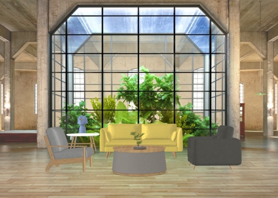 Green living room Design Rendering