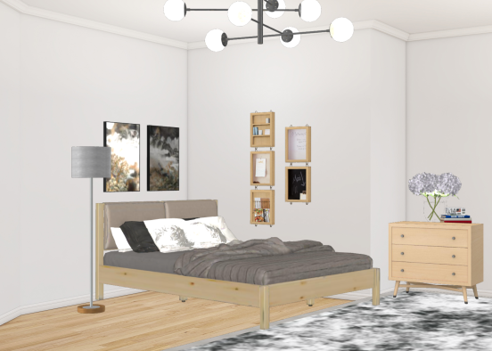 Simple master bedroom Design Rendering