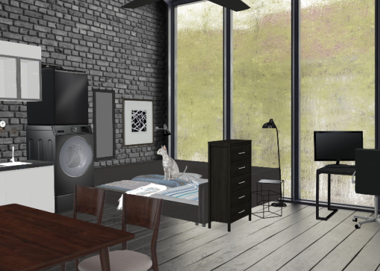 1 room apartment Design Rendering