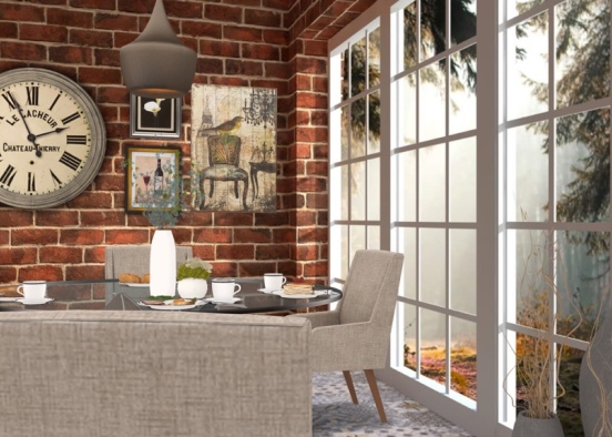 French style breakfast room Design Rendering