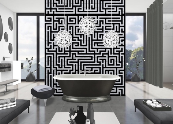 En blanco y negro Design Rendering