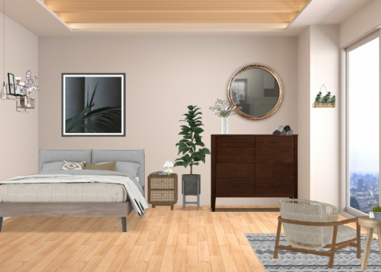Natural bedroom Design Rendering