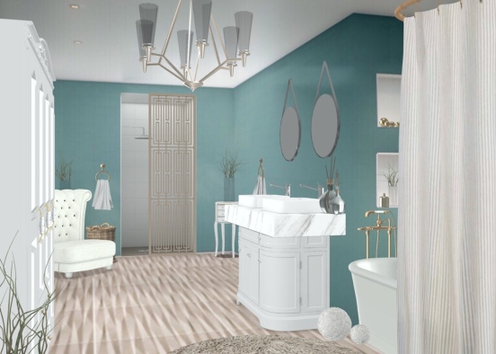 luxurious bathroom  Design Rendering